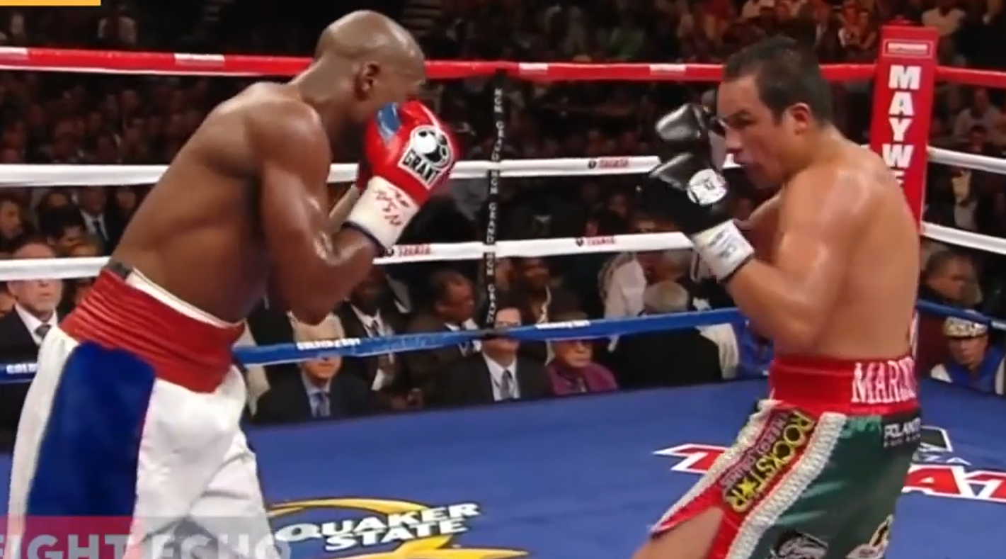 Floyd Mayweather's intense focus during a fight