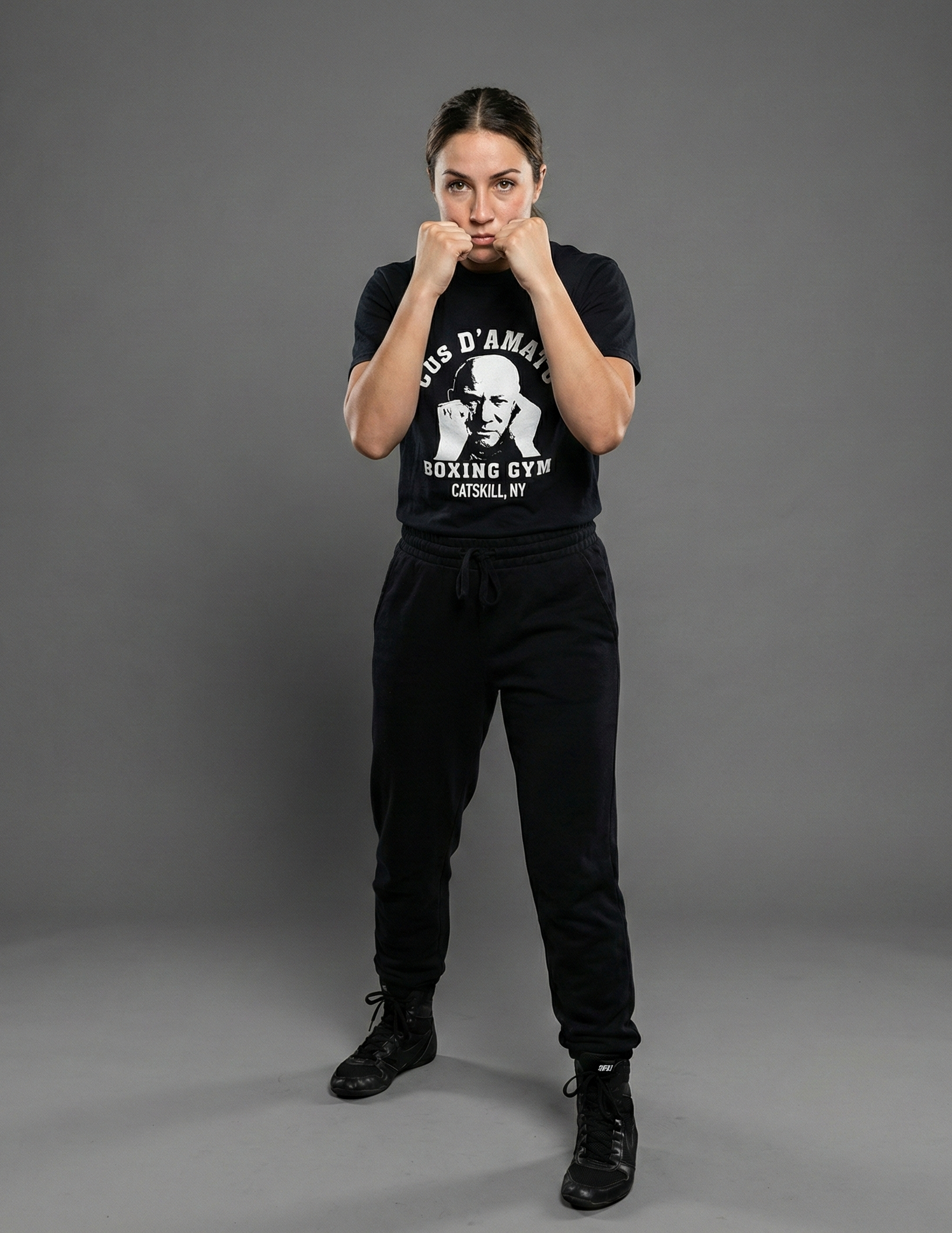 Peek-a-boo boxing stance demonstration