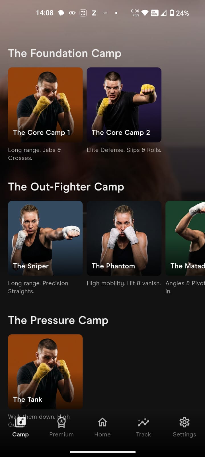 PunchCamp Camps Screen