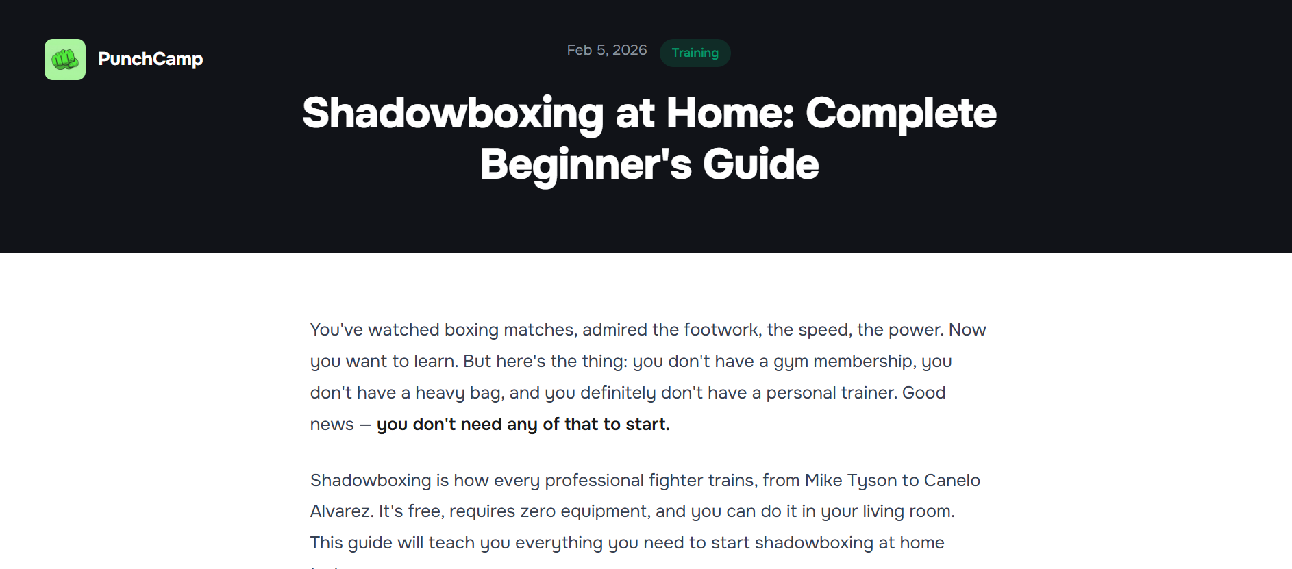 Shadowboxing at Home: Complete Beginner's Guide