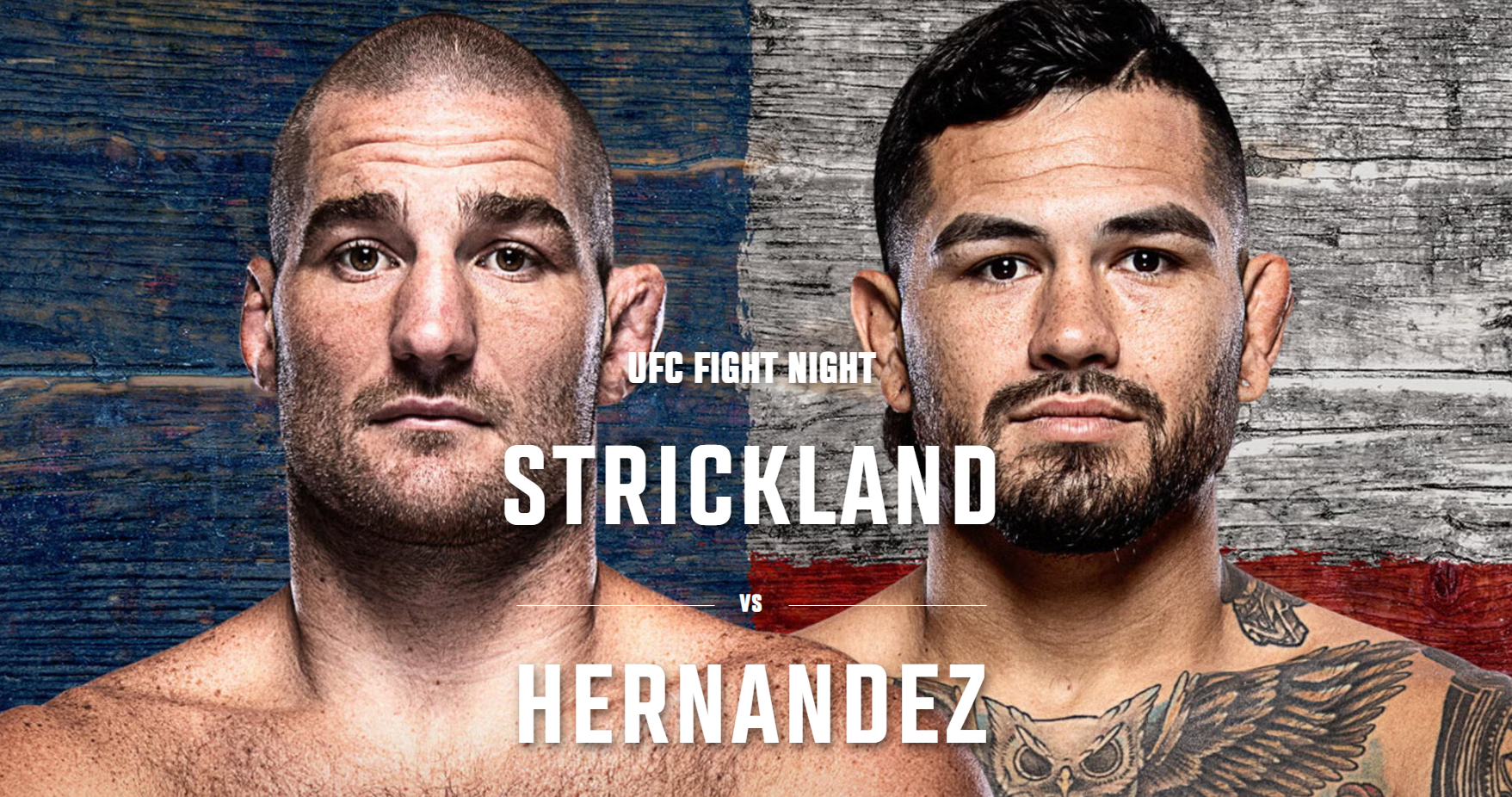 UFC Fight Night - Sean Strickland upcoming fight poster